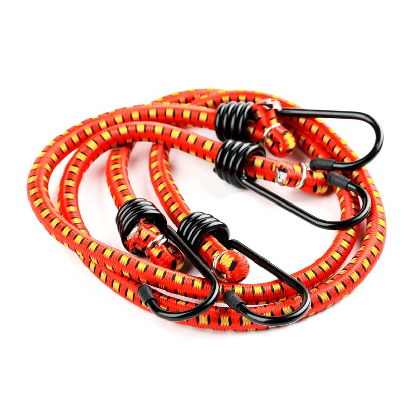 Stalwart Bungee Cords - 10-Pack Virgin Rubber 12-Inch Cordage with Heavy-Duty Vinyl-Coated Hooks and Fabric Wrapping - Truck Accessories by Stalwart (Red) - Image 5